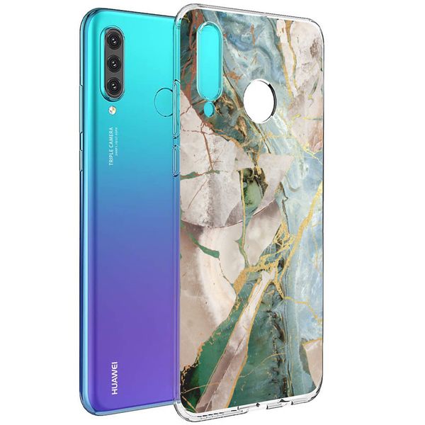 imoshion Design Hülle Huawei P30 Lite - Marmor - Beige