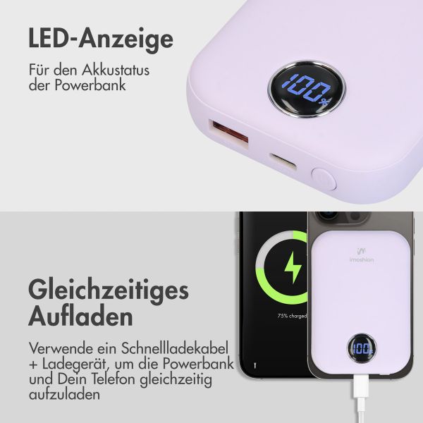 imoshion MagSafe Powerbank - 10.000 mAh - Kabellose Powerbank - Lila