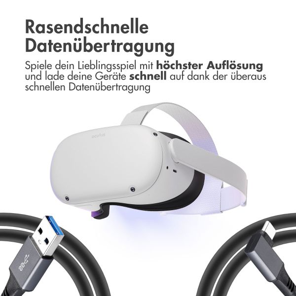 imoshion Oculus Quest 1 & 2 en Meta Quest 3 Link Kabel - 5 Meter - Schwarz