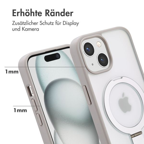 Accezz Ring Stand Backcover mit MagSafe Apple iPhone 15 - Grau