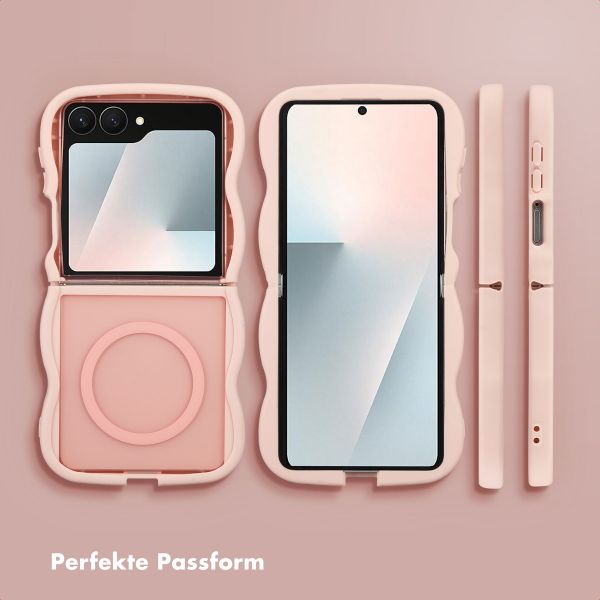 Selencia Wavy Backcover mit MagSafe Samsung Galaxy Z Flip 7 - Soft Pink