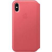 Apple Leather Folio Klapphülle Peony Pink für das Apple iPhone Xs / X