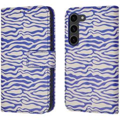 imoshion Design Klapphülle Samsung Galaxy S23 - White Blue Stripes