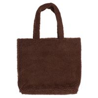 Selencia Zaya Tote Bag - Teddy Laptoptasche 16 Zoll - Choco Brown