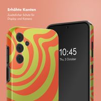 Selencia Vivid Back Cover Samsung Galaxy A15 (5G) - Wavy Swirl Orange Fern