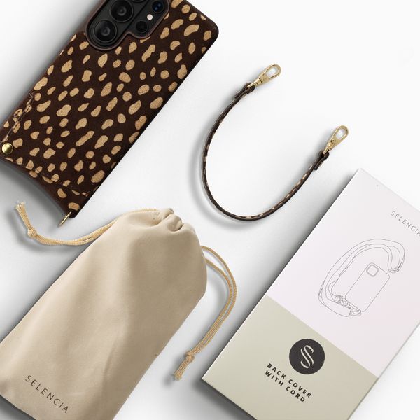 Selencia Nova Echtleder Backcover mit Kartenhalter Samsung Galaxy S26 Ultra - Fawn Chic