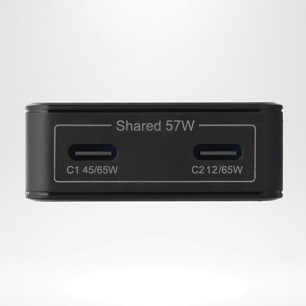Accezz Ultra Slim GaN Ladegerät - 2x USB-C - 65 W - Schwarz