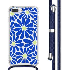imoshion Design Hülle mit Band Apple iPhone 8 Plus / 7 Plus - Cobalt Blue Flowers Connect