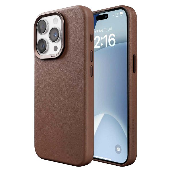 Woodcessories Bio Leather Case MagSafe für das iPhone 15 Pro - Braun