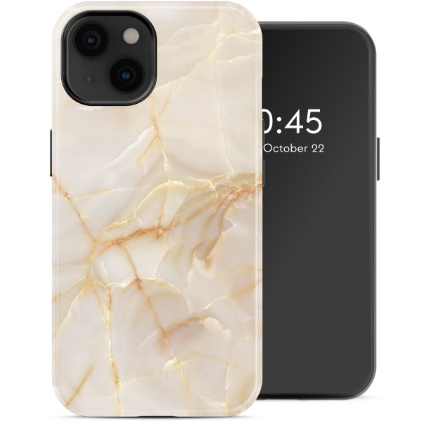 Selencia Vivid Tough Back Cover mit MagSafe für das iPhone 14 - Golden Beige Marble