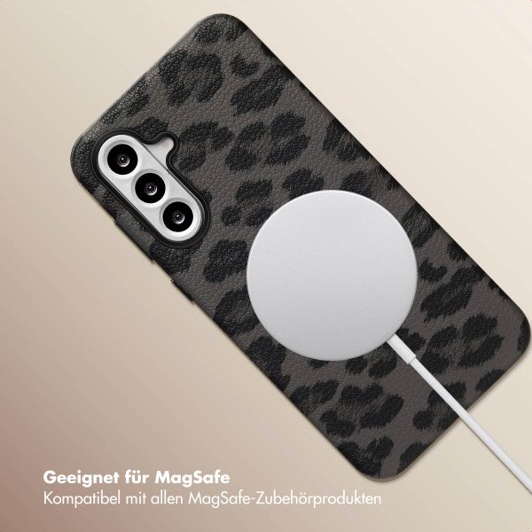 Selencia Sabi Backcover Leopardenmuster mit MagSafe Samsung Galaxy A56 - Midnight Black