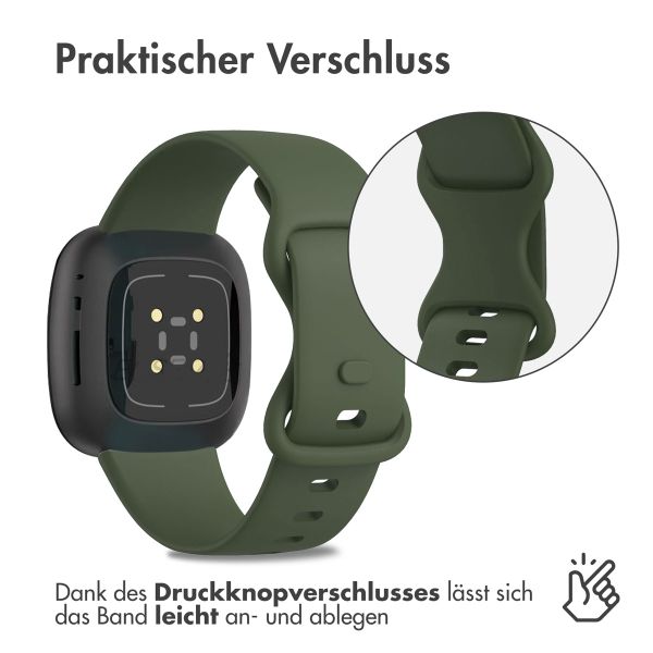 imoshion Silikon-Armband⁺ für Fitbit Versa 4 / 3 / Sense (2) - Dunkelgrün