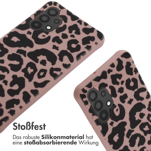 imoshion Silikonhülle design mit Band für das Samsung Galaxy A32 (4G) - Animal Pink