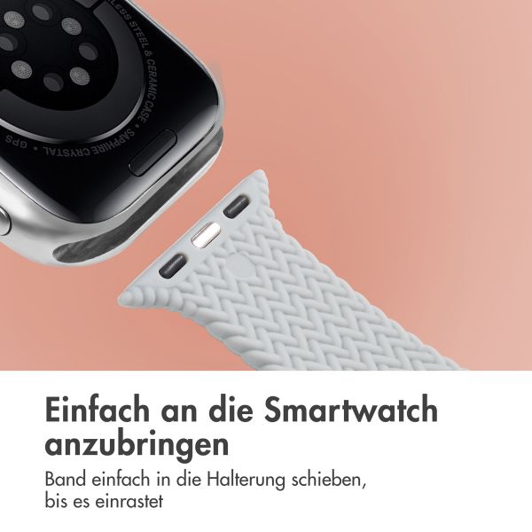imoshion Geflochtenes Silikonarmband für das  Apple Watch Series 1 t/m 9 / SE (38/40/41 mm) | Series 10 / 11 (42 mm) - Grau