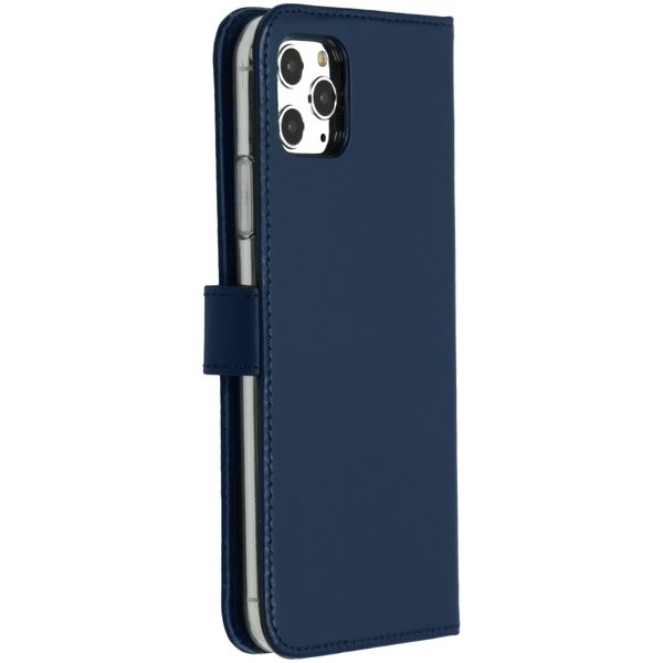 Selencia Echtleder Klapphülle Blau für iPhone 11 Pro Max