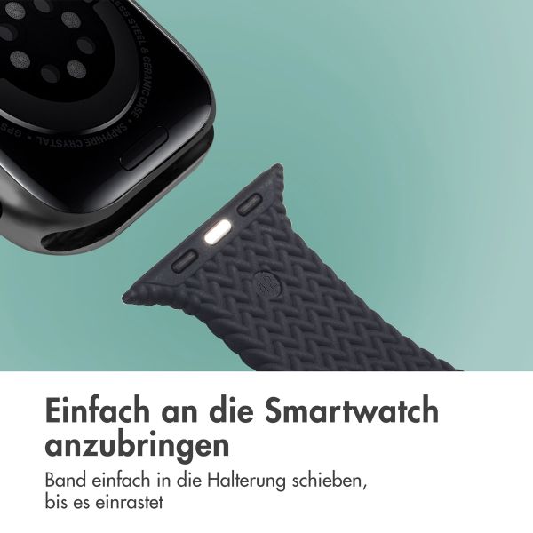 imoshion Geflochtenes Silikonarmband für die Apple Watch Series 1 bis 10 / SE / Ultra (2) (44/45/46/49 mm) - Schwarz