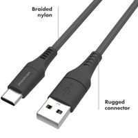 imoshion 2 Pack USB-C- auf USB-Kabel - Geflochtenes Gewebe - 3 m - Schwarz