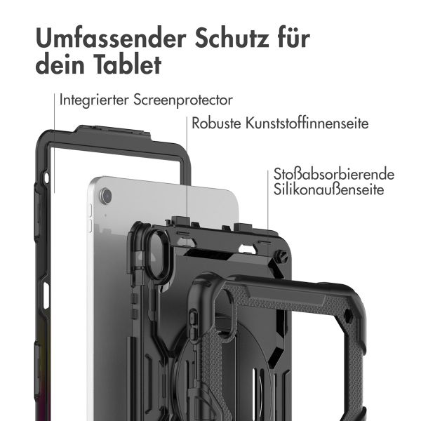 Accezz Robustes Back Cover mit Schultergurt Apple iPad 11 (2025) 11 Zoll A16 / iPad 10 (2022) 10.9 Zoll - Schwarz