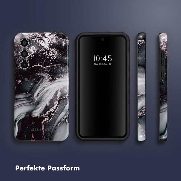 Selencia Vivid Tough Back Cover für das Samsung Galaxy A35 - Chic Marble Black