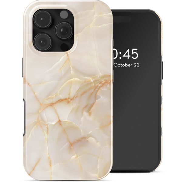 Selencia Vivid Rückabdeckung mit MagSafe Apple iPhone 16 Pro Max - Golden Beige Marble
