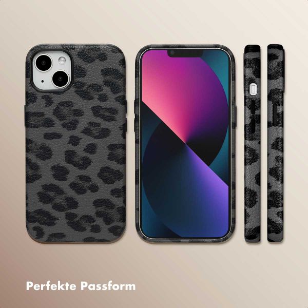 Selencia Sabi Backcover Leopardenmuster mit MagSafe Apple iPhone 13 - Midnight Black