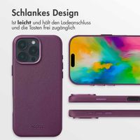 Accezz MagSafe Leather Backcover für das iPhone 16 Pro Max - Heath Purple