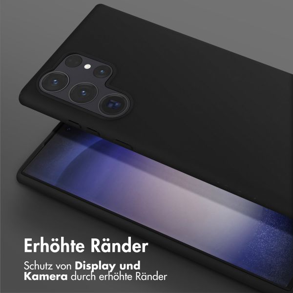 Selencia SilikonHülle mit abnehmbarem Band Samsung Galaxy S23 Ultra - Schwarz