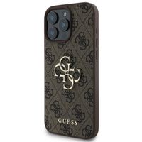 Guess 4G Metal Logo Back Cover für das iPhone 16 Pro Max - Braun