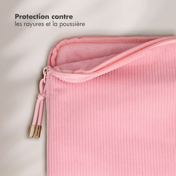 Selencia Cord Laptop Hülle 13-14 Zoll - Laptop Sleeve - Soft Blush