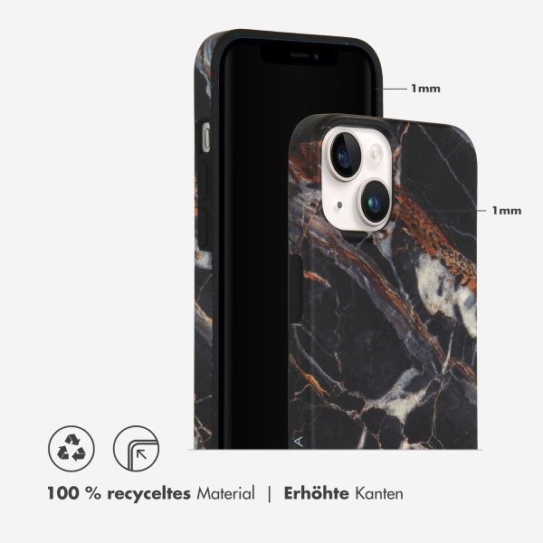Selencia Aurora Fashion Back Case für das Apple iPhone 14 - ﻿Strapazierfähige Hülle - 100 % recycelt - Schwarzer Marmor