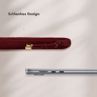 Selencia Cord Laptop Hülle 13-14 Zoll - Laptop Sleeve - Deep Burgundy