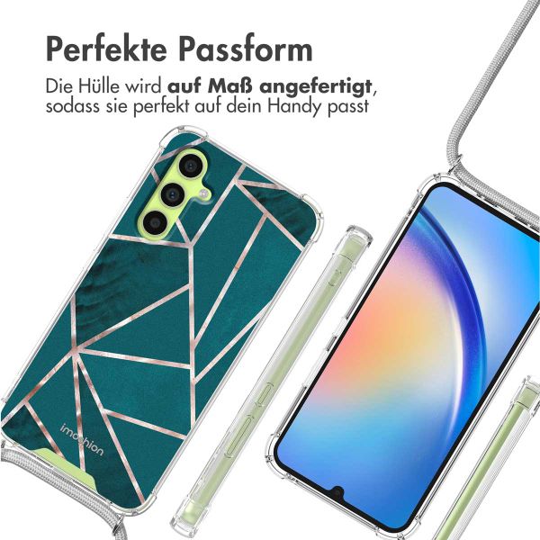 imoshion Design Hülle mit Band Samsung Galaxy A34 (5G) - Petrol Green Graphic