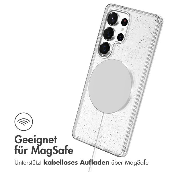 imoshion Sparkle Back Cover mit MagSafe Samsung Galaxy S25 Ultra - Glitzer Transparent