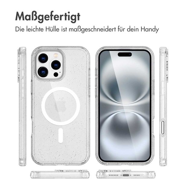 imoshion Sparkle Back Cover mit MagSafe Apple iPhone 16 Pro Max - Glitzer Transparent