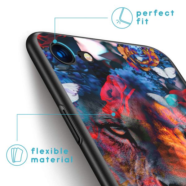 imoshion Design Hülle iPhone SE (2022 / 2020) / 8 / 7 - Dschungel - Löwe