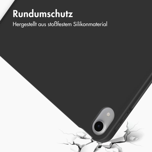 Accezz Smarte Klapphülle aus Silikon für das iPad Air 11 Zoll (2024) M2 / Air 5 (2022) / iPad Air 4 (2020) - Schwarz