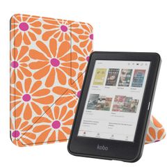 imoshion Design Klappbare Klapphülle Kobo Clara Colour / BW - Orange Flowers Connect