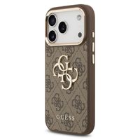 Guess 4G Metal Logo Back Cover Apple iPhone 17 Pro - Gold Edge - Brown