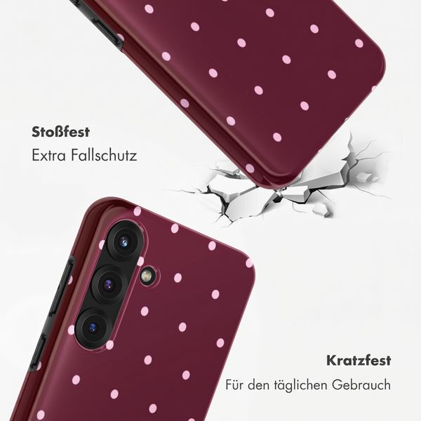 Selencia Vivid Back Cover Samsung Galaxy S25 - Happy Dots Burgundy
