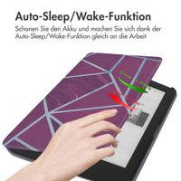 imoshion Design Slim Hard Case Klapphülle Kobo Clara HD - Bordeaux Graphic