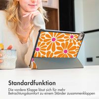 imoshion Design Trifold Klapphülle für das iPad 7 (2019) / iPad 8 (2020) / iPad 9 (2021) 10.2 inch - Orange Flower Connect