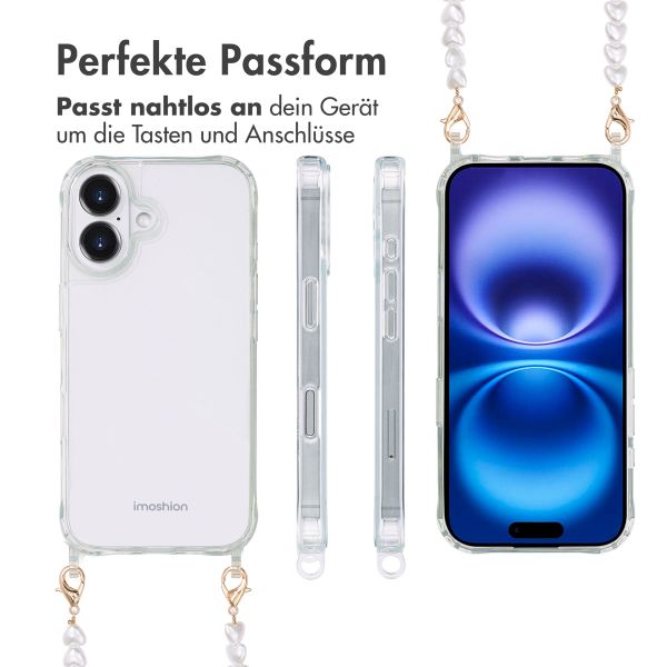 imoshion Back Cover mit Band + Armband Apple iPhone 16 - Perlenherzen