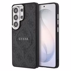 Guess 4G Leather Back Cover mit MagSafe Samsung Galaxy S26 Ultra - Gold Edge - Black