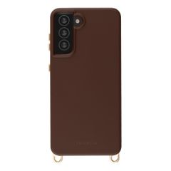 Selencia Rivièra Backcover mit MagSafe mit abnehmbaren Haken Samsung Galaxy S21 - Choco Brown