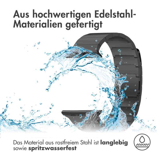 Selencia Edelstahl Magnetarmband für das Apple Watch Series 1 bis 9 / SE (38/40/41 mm) | Series 10 / 11 (42 mm) - Schwarz