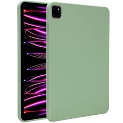 Accezz Liquid Silicone Back Cover mit Stifthalter Apple iPad Pro 11 (2022 / 2021 / 2020 / 2018) - Hellgrün