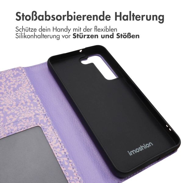 imoshion ﻿Design Klapphülle für das Samsung Galaxy S22 - Purple White Flowers