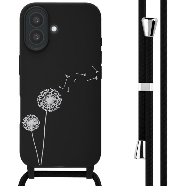 imoshion Silikonhülle design mit Band für das iPhone 16 - Dandelion Black