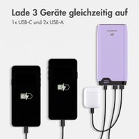 imoshion Powerbank 20.000 mAh - 22,5W Schnellladegerät - USB-C / USB-A - Lila
