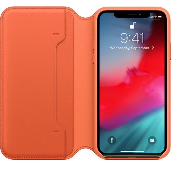 Apple Leather Folio Klapphülle Sunset für das Apple iPhone X / Xs